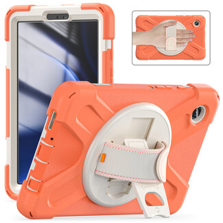Case2go Case2Go- Tablet Hoes geschikt voor Samsung Galaxy Tab A9 (2023) - Hand Strap Heavy Armor Case - Oranje