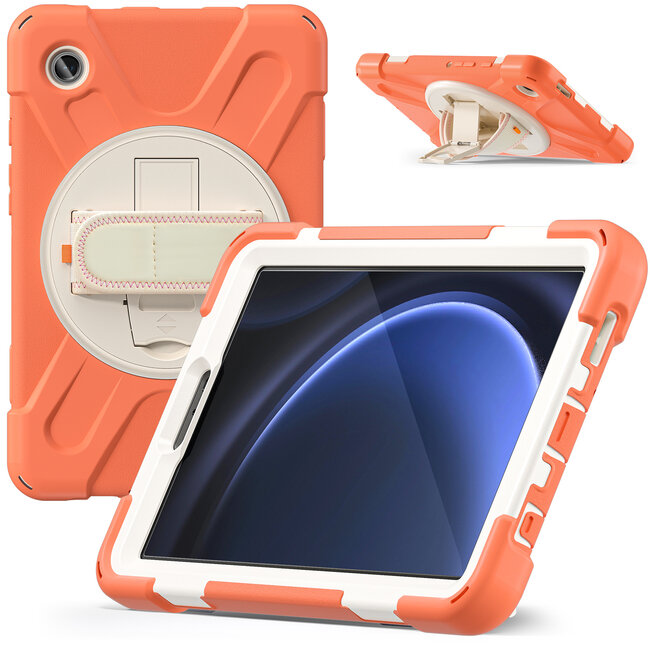 Case2Go- Tablet Hoes geschikt voor Samsung Galaxy Tab A9 (2023) - Hand Strap Heavy Armor Case - Oranje