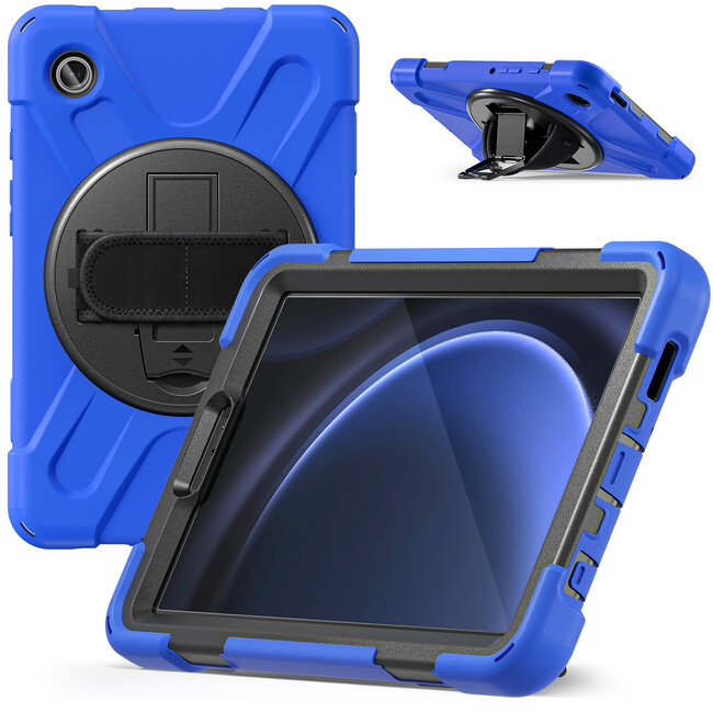 Case2Go- Tablet Hoes geschikt voor Samsung Galaxy Tab A9 (2023) - Hand Strap Heavy Armor Case - Blauw