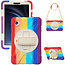 Case2Go- Tablet Hoes geschikt voor Samsung Galaxy Tab A9 (2023) - Hand Strap Heavy Armor Case - Rainbow