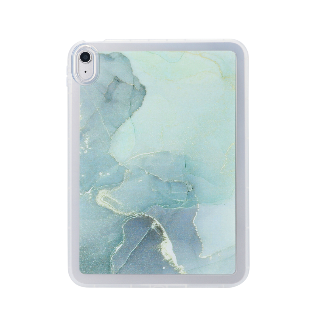 Hoozey - Tablet hoes geschikt voor Samsung Galaxy Tab A9+ (2023) - 11 inch - Tablet hoes - Marmer print - Groen afbeelding