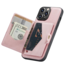 CaseMe - Telefoonhoesje geschikt voor Apple iPhone 15 Pro - Back Cover - Met Magnetische Pasjeshouder - Roze