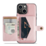 CaseMe - Telefoonhoesje geschikt voor Apple iPhone 15 Plus  - Back Cover - Met Magnetische Pasjeshouder - Roze