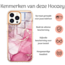 Hoozey - Hoesje geschikt voor Apple iPhone 15 Pro - Marble Ring Case - Hoes met magnetische ringhouder - Roze