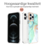 Hoozey - Hoesje geschikt voor Apple iPhone 15 Pro - Marble Ring Case - Hoes met magnetische ringhouder - Turquoise