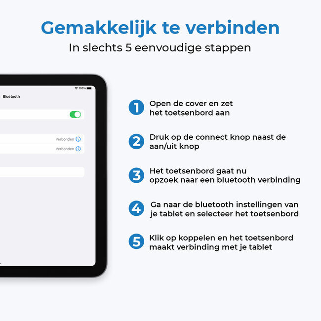 Case2go - Tablet hoes geschikt voor Samsung Galaxy Tab A8 (2021) - 10.5 inch - met Draadloos Bluetooth Toetsenbord, Touchpad en Stylus pen houder - QWERTY - Goud