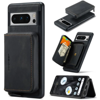 CaseMe CaseMe - Telefoonhoesje geschikt voor Google Pixel 8 Pro Met Magnetische Pasjeshouder - Back Cover - Zwart