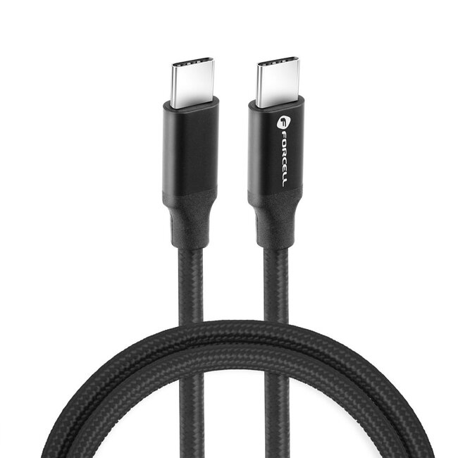 Forcell - USB-C naar USB-C - Universele Snellader geschikt voor USB-C apparaten - 1 Meter - 100W - Zwart
