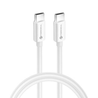 Forcell Forcell - Usb-C naar Usb-C - Universele kabel - Snellader geschikt voor Usb-C apparaten - 25 cm - 60W - Wit