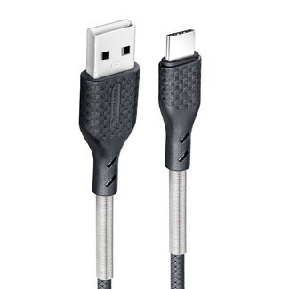 Forcell Forcell - USB naar USB-C - Universele lader geschikt voor USB-C apparaten - 1 Meter - 24W - Zwart