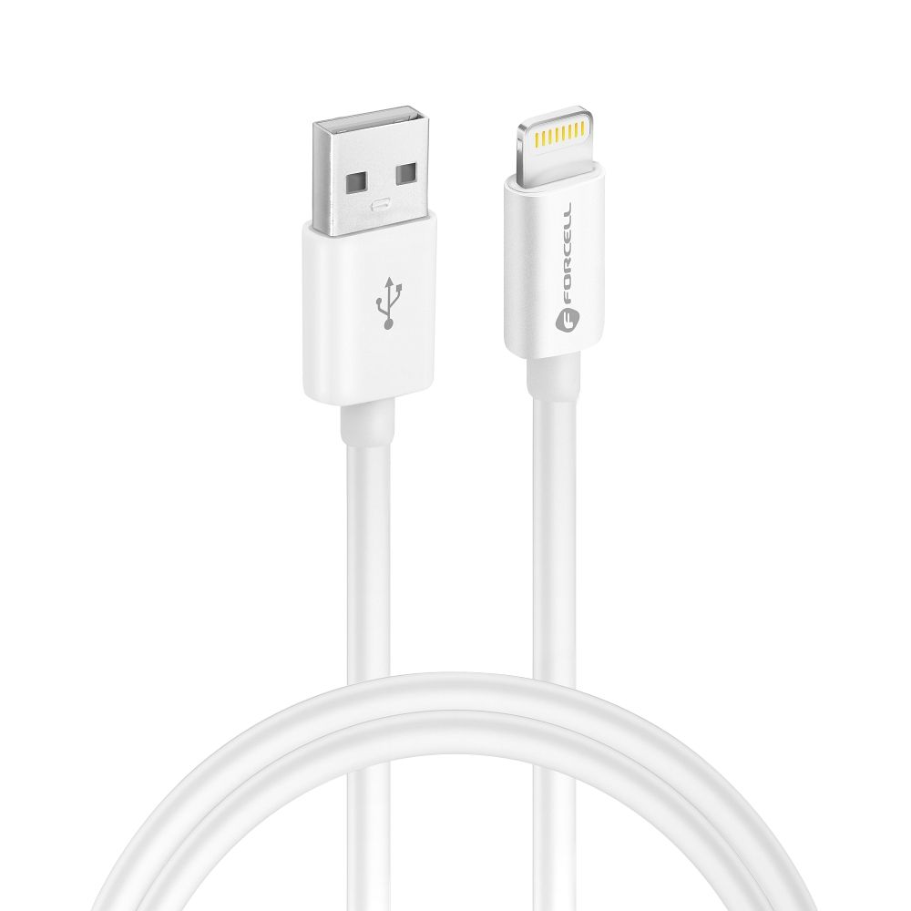 Forcell - USB naar Lightning - Universele snellader geschikt voor Lightning aansluitingen - 1 Meter - 12W - Wit afbeelding