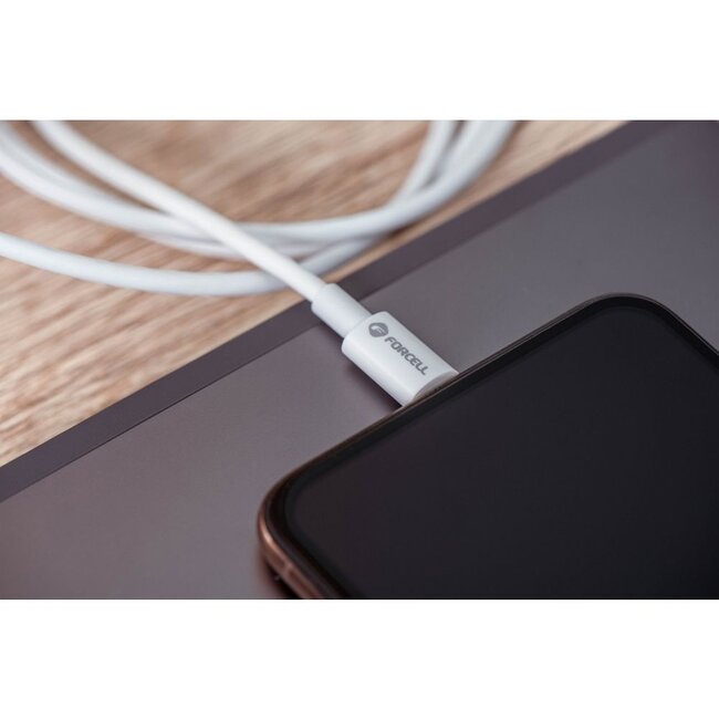 Forcell - USB-C naar Lightning - Snel lader geschikt voor Lightning en USB-C apparaten - 1 Meter - 30W - Wit