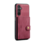 CaseMe - Telefoonhoesje geschikt voor Samsung Galaxy A14 - Back Cover - Met Magnetische Pasjeshouder - Rood