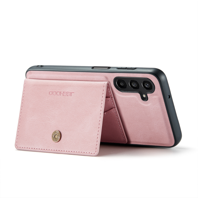 CaseMe - Telefoonhoesje geschikt voor Samsung Galaxy A15 - Back Cover - Met Magnetische Pasjeshouder - Roze