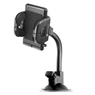 Forcell Forcell - Telefoon houder voor in Auto - 360 Draaibaar - 2 in 1 Zuignap en Ventilatierooster - 17cm Arm -  Zwart