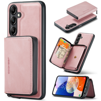 CaseMe CaseMe - Telefoonhoesje geschikt voor Samsung Galaxy A14 Met Magnetische Pasjeshouder - Back Cover - Roze