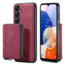 CaseMe - Telefoonhoesje geschikt voor Samsung Galaxy A15 Met Magnetische Pasjeshouder - Back Cover - Rood