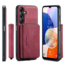 CaseMe - Telefoonhoesje geschikt voor Samsung Galaxy A15 Met Magnetische Pasjeshouder - Back Cover - Rood