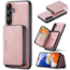 CaseMe - Telefoonhoesje geschikt voor Samsung Galaxy A15 Met Magnetische Pasjeshouder - Back Cover - Roze