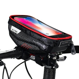 Wildman Wildman - Stuurtas - Telefoonhouder/Fietstas - Waterdicht - Touchscreen - Met rits - 1L - 10 tot 18cm telefoon - Zwart