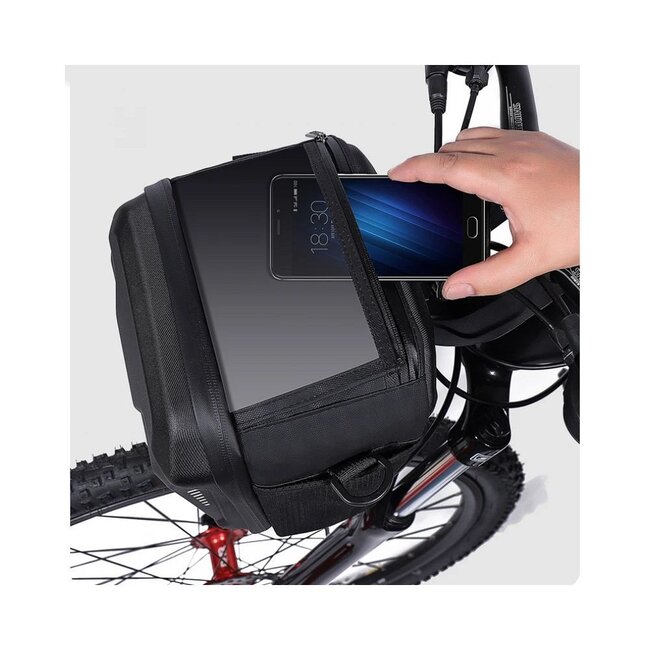 Wildman - Stuurtas - Telefoonhouder/Fietstas - Waterdicht - Touchscreen - Met rits - 3L - Zwart