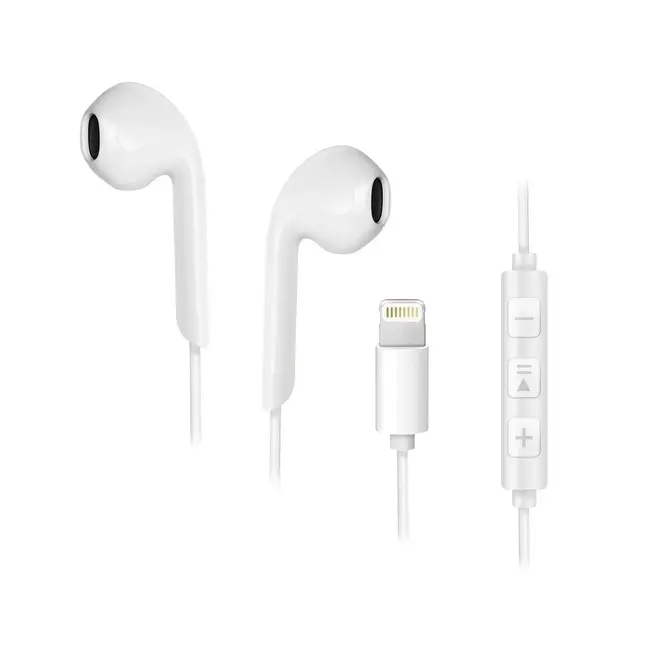 Forcell - Stereo Oordopjes Geschikt voor Apple toestellen - Lightning 8-pin - 1.2 Meter - Wit
