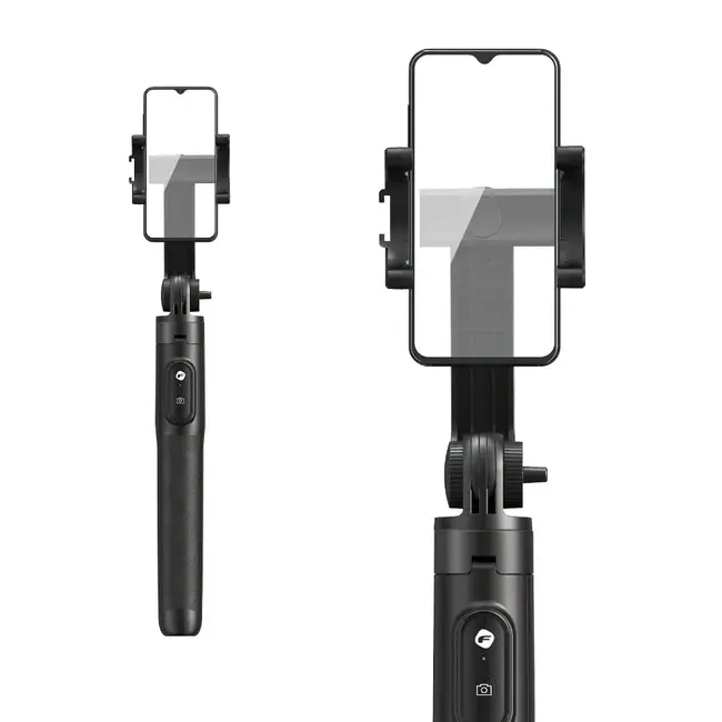 Forcell - F-Grip S150XL Selfie Stick geschikt voor mobiele telefoon - Met Tripod en Remote Control - 1.5 Meter - Zwart