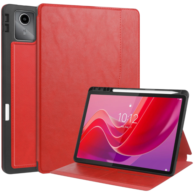 Case2go - Hoes geschikt voor Lenovo Tab M11 -  TB-330FU (2024) - Ultimate Business Book Case  - 11 Inch - Rood