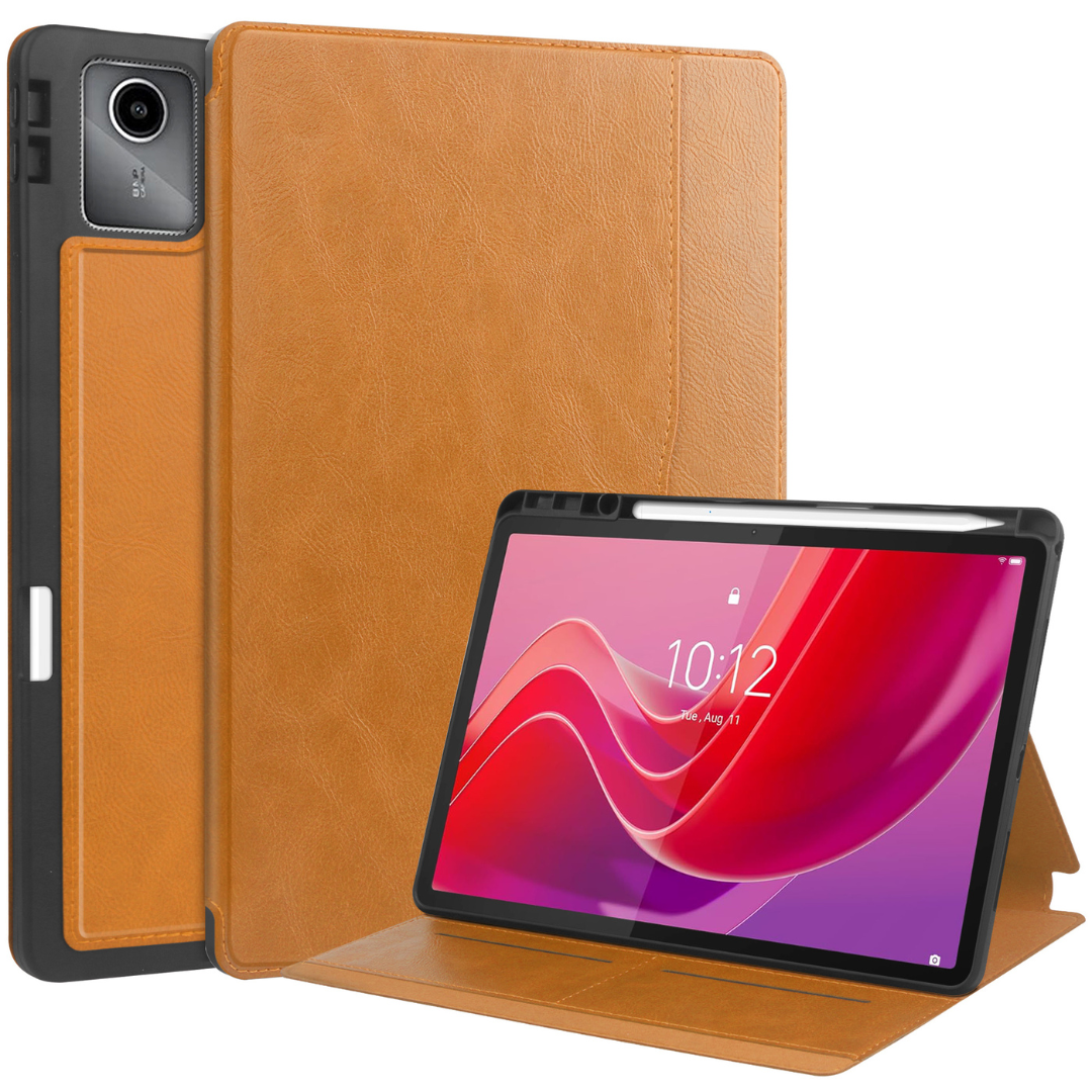 Case2go - Hoes geschikt voor Lenovo Tab M11 -  TB-330FU (2024) - Ultimate Business Book Case  - 11 Inch - Licht Bruin afbeelding