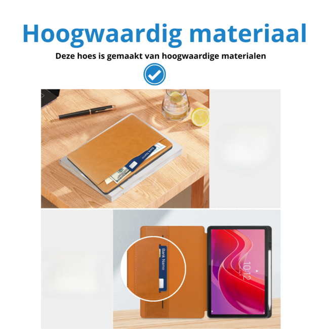 Case2go - Hoes geschikt voor Lenovo Tab M11 -  TB-330FU (2024) - Ultimate Business Book Case  - 11 Inch - Licht Bruin