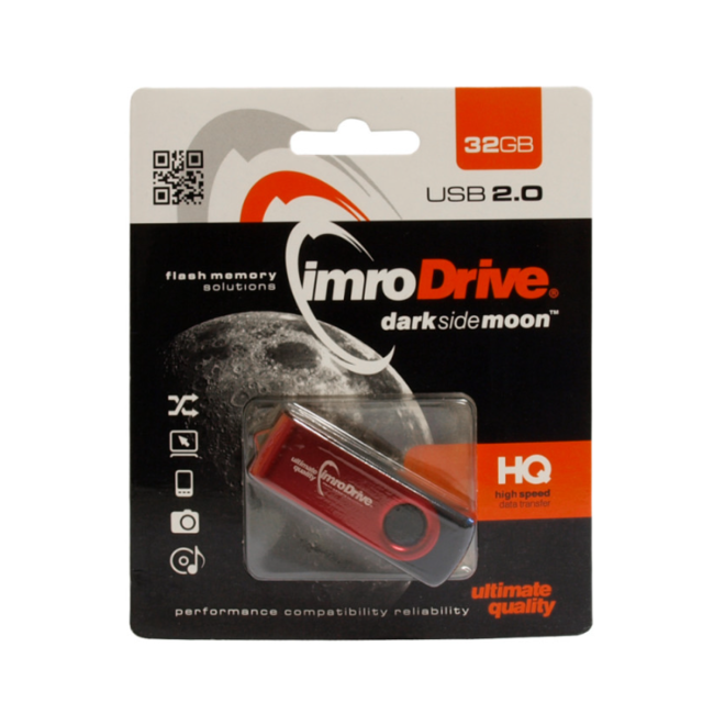 Imro - USB Geheugenstick - Axis - USB 2.0 - 32 GB - Zwart/Rood
