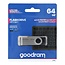 GoodRam - USB Geheugenstick - UTS3 - USB-A 3.2 - 64 GB - Zwart/Zilver