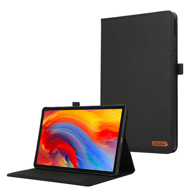 Case2go - Tablet Hoes geschikt voor Lenovo Tab M11 - Cloth Pattern - Book Case - 11 inch - Zwart