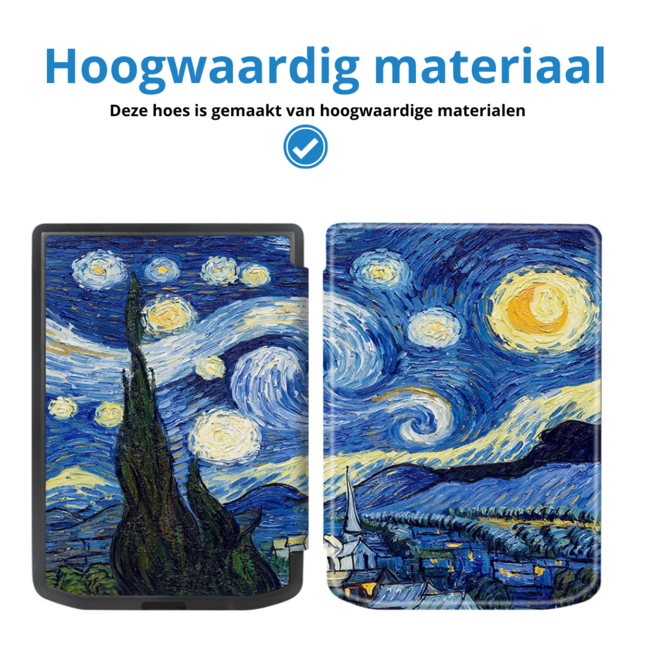 Case2go - E-reader Hoes geschikt voor PocketBook Verse / Verse Pro / Verse Pro Color - Sleepcover - Auto/Wake functie - Magnetische sluiting - Sterrenhemel