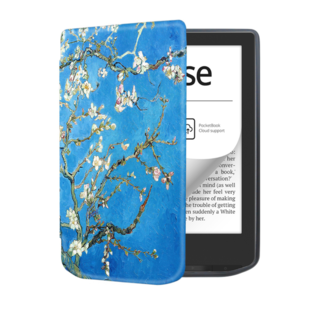 Case2go Case2go - E-reader Hoes geschikt voor PocketBook Verse / Pro - Sleepcover - Auto/Wake functie - Magnetische sluiting - Witte Bloesem