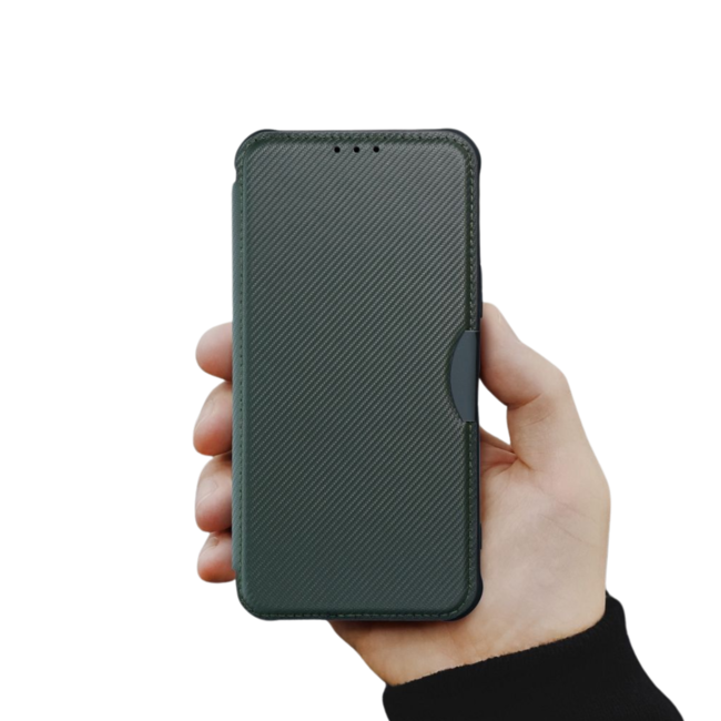 Case2go - Telefoonhoesje geschikt voor Samsung Galaxy S23 FE - Schokbestendige Book Case - Groen