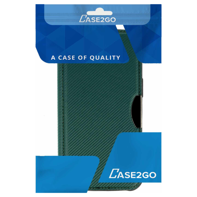 Case2go - Telefoonhoesje geschikt voor Samsung Galaxy S23 FE - Schokbestendige Book Case - Groen