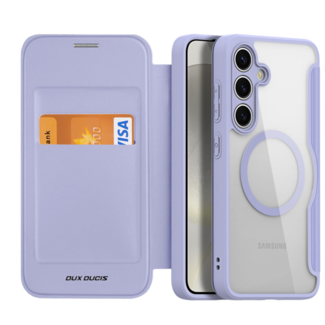 Dux Ducis Dux Ducis - Telefoonhoesje geschikt voor Samsung Galaxy S24 - Hoesje geschikt voor Magsafe Magneet - Skin X Pro Book Case Series - Paars