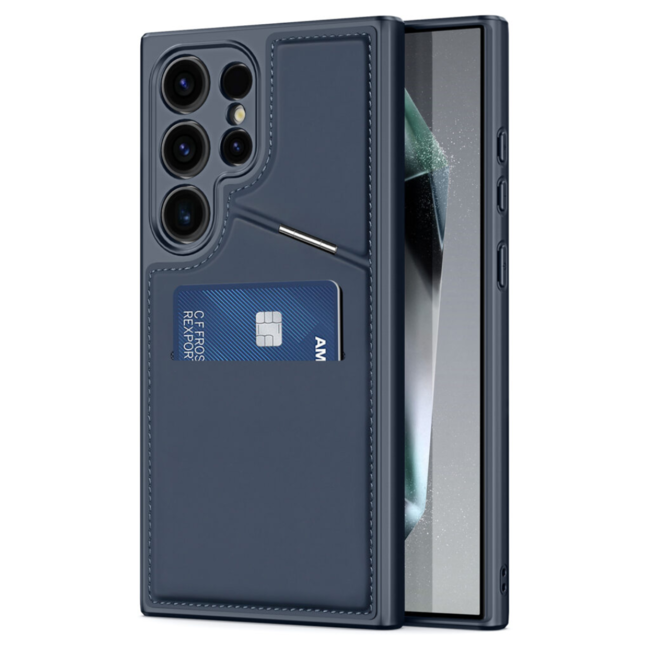 Dux Ducis - Telefoon Hoesje geschikt voor de Samsung Galaxy S24 Ultra - Rafi Mag Series - Back Cover - Donker Blauw