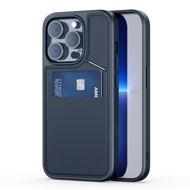 Dux Ducis - Telefoon Hoesje geschikt voor de Apple iPhone 15 Pro - Hoesje geschikt voor Magsafe Magneet - Rafi Mag Series - Back Cover - Donker Blauw