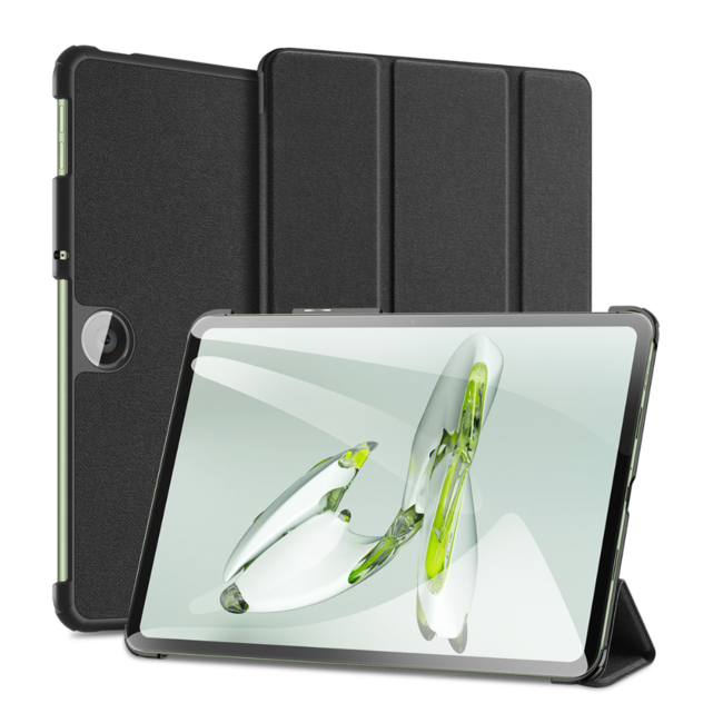 Dux Ducis - Tablet hoes geschikt voor OnePlus Pad Go/ OPPO Pad Air2 - Domo Tri-fold Case - Auto Wake/Sleep functie - Zwart