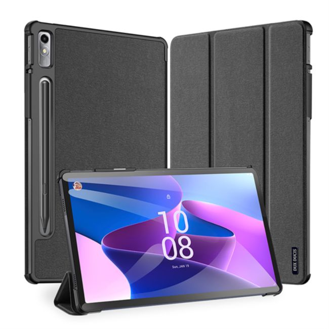 Dux Ducis - Tablet hoes geschikt voor Lenovo Tab P11 Pro Gen 2 - Domo Tri-fold Case - Auto Wake/Sleep functie - Zwart
