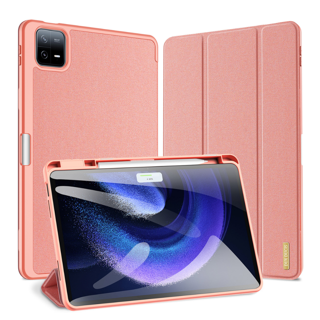 Dux Ducis - Tablet hoes geschikt voor Xiaomi Pad 6 / Pad 6 Pro - Domo Tri-fold Case - Auto Wake/Sleep functie - Met Pen Houder - Roze afbeelding