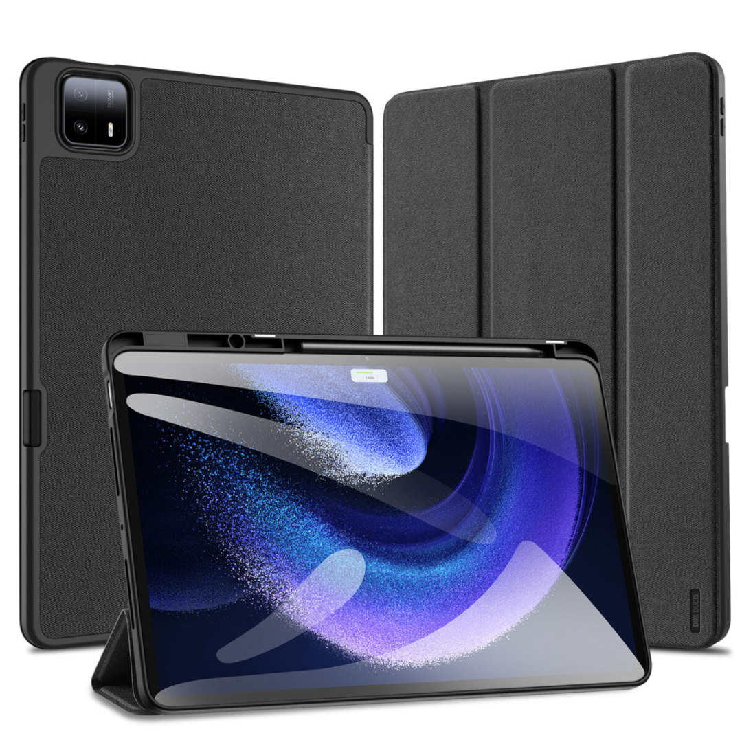 Dux Ducis - Tablet hoes geschikt voor Xiaomi Pad 6 Max 14 - Domo Tri-fold Case - Auto Wake/Sleep functie - Met Pen Houder - Zwart afbeelding