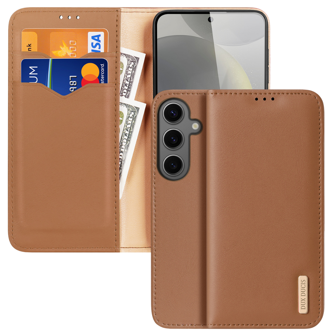 Dux Ducis - Telefoon Hoesje geschikt voor de Samsung Galaxy S24 Plus - Hivo Series - Book Case - Bruin afbeelding