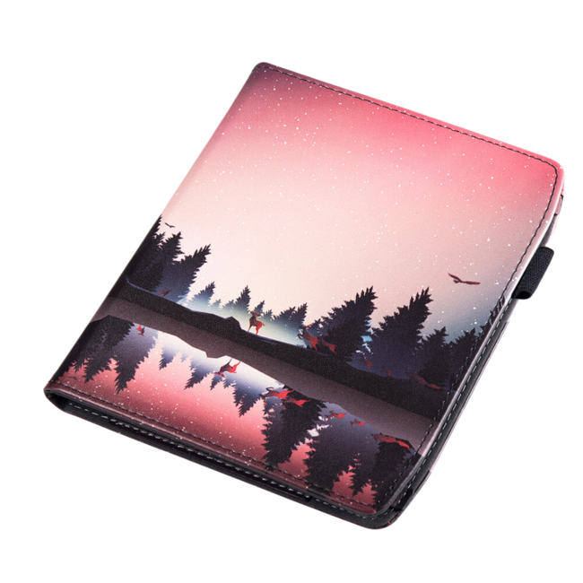 Case2go - E-reader hoes geschikt voor Pocketbook Era - Sleepcover - Auto/Wake functie - Met handstrap - Zonsondergang