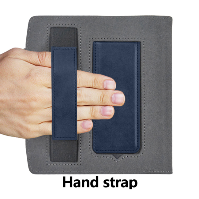 Case2go - E-reader hoes geschikt voor Pocketbook Era - Sleepcover - Auto/Wake functie - Met handstrap - Donker Blauw