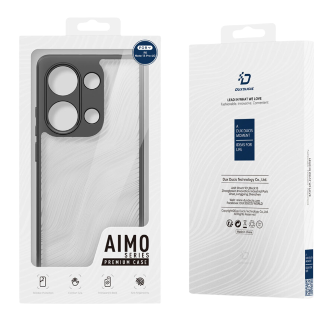 Dux Ducis - Telefoon hoesje geschikt voor de Xiaomi Redmi Note 13 Pro 4G - Back Cover - Aimo Series - Zwart