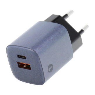 Forcell Forcell - Adapter - met USB C en USB A aansluitingen - 3A 33W - Quick Charge 4.0 - Grijs