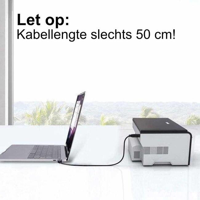 Printerkabel - Printer kabel usb - USB 2.0 - 0.5 Meter - Zwart